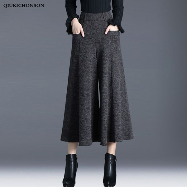 winter pants women high waisted ankle-length wool wide leg pants culottes ladies trousers pantskirt pantalon palazzo mujer y200114, Black;white
winter pants women high waisted ankle-length wool wide leg pants culottes ladies trousers pantskirt pantalon palazzo mujer y200114, Black;white