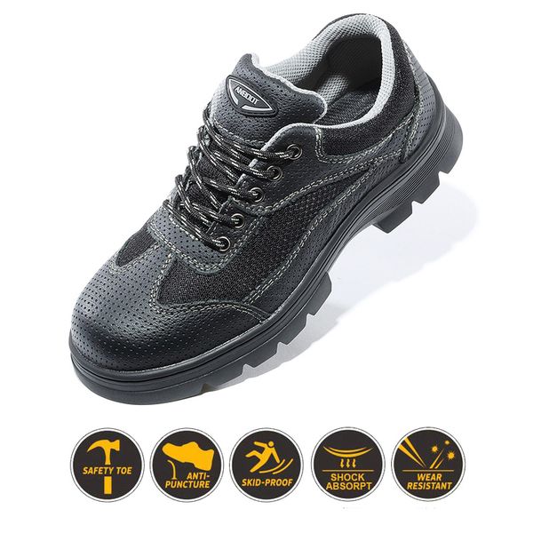 men's breathable safety shoes women steel toe cow leather work protective boots puncture proof safety boot steel anti smashing, Black;brown
men's breathable safety shoes women steel toe cow leather work protective boots puncture proof safety boot steel anti smashing, Black;brown