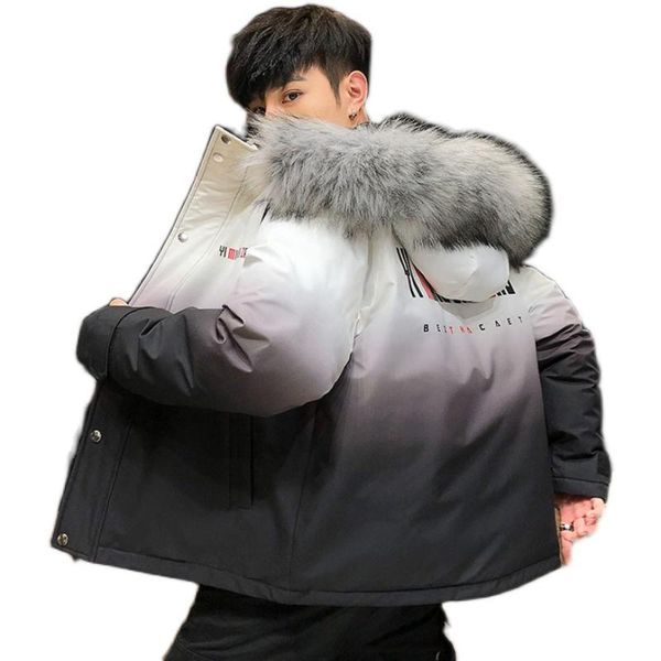 the new thicken warm winter windproof casual mens hooded short down jacket fur collar two - oolor cotton-padded, Black
the new thicken warm winter windproof casual mens hooded short down jacket fur collar two - oolor cotton-padded, Black