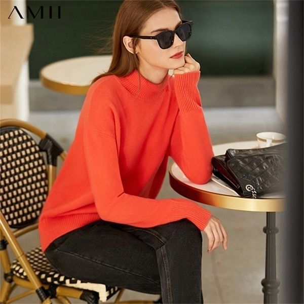 amii minimalism winter fashion sweater for women causal 100%wool women's turtleneck sweater causal solid loose pullover 12070635 201221, White;black
amii minimalism winter fashion sweater for women causal 100%wool women's turtleneck sweater causal solid loose pullover 12070635 201221, White;black
