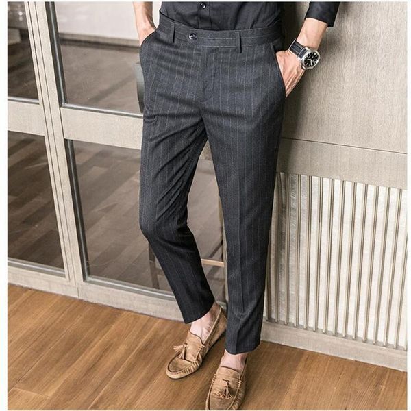 2020 fashion business casual men pants slim elegant masculino dress pants new striped suit trousers mens suit 28-361, White;black
2020 fashion business casual men pants slim elegant masculino dress pants new striped suit trousers mens suit 28-361, White;black