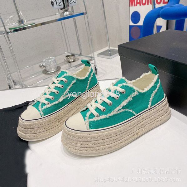 dress shoes spring fisherman's shoes small fragrance round head hemp rope woven muffin thick bottom leisure lace up canvas for women, Black
dress shoes spring fisherman's shoes small fragrance round head hemp rope woven muffin thick bottom leisure lace up canvas for women, Black