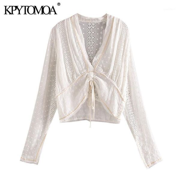 kpytomoa women 2020 fashion embroidery hollow out cropped blouses vintage adjustable waist with bow female shirts chic 1, White
kpytomoa women 2020 fashion embroidery hollow out cropped blouses vintage adjustable waist with bow female shirts chic 1, White