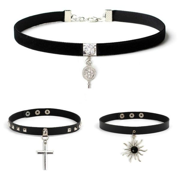 chokers necklace rock punk jewelry spike choker gothic pu leather cross sun key heart women collar, Golden;silver
chokers necklace rock punk jewelry spike choker gothic pu leather cross sun key heart women collar, Golden;silver