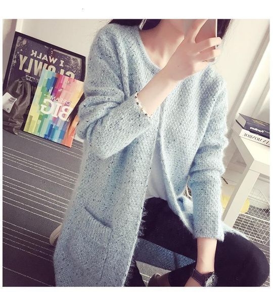sweater women mohair knit cardigan coat new autumn winter pocket korean female sweter loose clothing vestidos lxj319, White;black
sweater women mohair knit cardigan coat new autumn winter pocket korean female sweter loose clothing vestidos lxj319, White;black