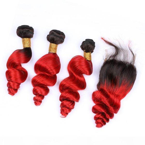 #1b red ombre indian virgin human hair weave bundles loose wave with closure red ombre 4x4 lace closure piece with human hair wefts, Black;brown
#1b red ombre indian virgin human hair weave bundles loose wave with closure red ombre 4x4 lace closure piece with human hair wefts, Black;brown