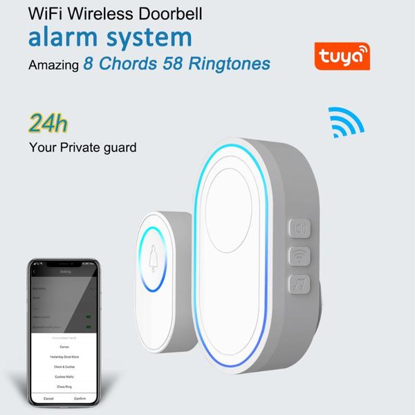 tuya alarm host wireless wifi doorbell function doorbell kit 2 pcs outdoor + 1pcs indoor chime with led 58 ringtones
tuya alarm host wireless wifi doorbell function doorbell kit 2 pcs outdoor + 1pcs indoor chime with led 58 ringtones