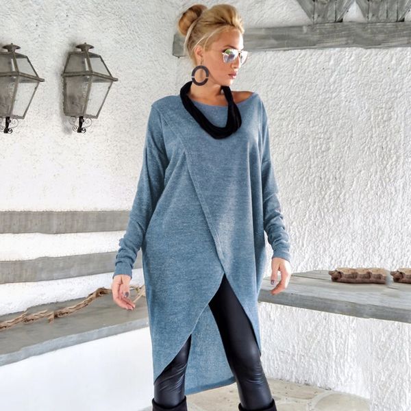 fashion women asymmetric dress o neck long sleeve solid autumn spring midi dresses casual loose blouses vestidos mujer plus size lj201203, White;black
fashion women asymmetric dress o neck long sleeve solid autumn spring midi dresses casual loose blouses vestidos mujer plus size lj201203, White;black
