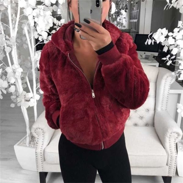 women's faux fur coat high-waist hooded fashion cardigan long-sleeved loose thin faux rabbit fur coat jacket women 220112, Black
women's faux fur coat high-waist hooded fashion cardigan long-sleeved loose thin faux rabbit fur coat jacket women 220112, Black