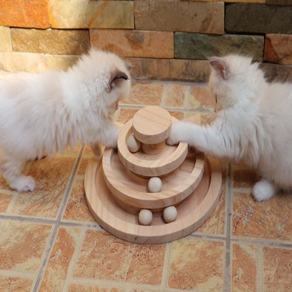 26x26x11cm three levels wooden tower tracks cat interactive ball toys cat intelligence amusement play disc crazy mj81513
26x26x11cm three levels wooden tower tracks cat interactive ball toys cat intelligence amusement play disc crazy mj81513