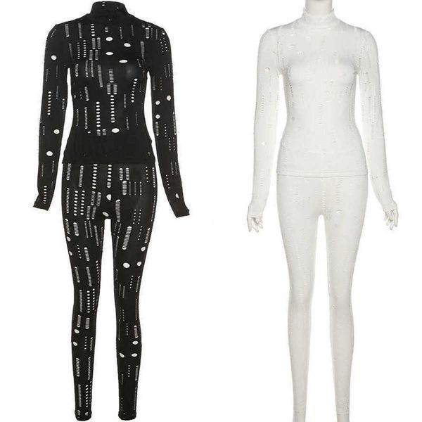2022 spring ladies two piece pants set women slim hollow hole tights leisure suit black sweater high waist legging outfits, White
2022 spring ladies two piece pants set women slim hollow hole tights leisure suit black sweater high waist legging outfits, White