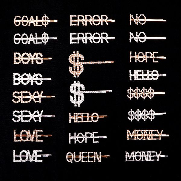 ins crystal rhinestone letter hair clips cute girl hairpin crystal words barrettes fashion bangs clip women's hair accessories, Golden;silver
ins crystal rhinestone letter hair clips cute girl hairpin crystal words barrettes fashion bangs clip women's hair accessories, Golden;silver