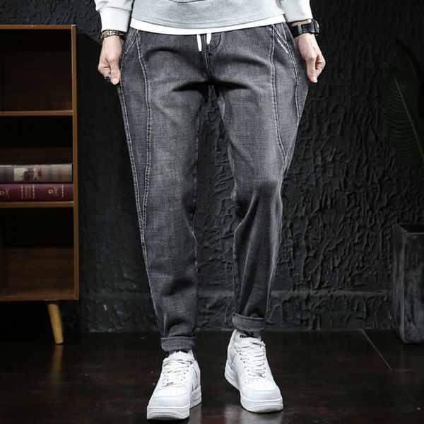 men's jeans large size 7xl feet pants elastic waist tie rope distressed simple loose fall/winter, Blue
men's jeans large size 7xl feet pants elastic waist tie rope distressed simple loose fall/winter, Blue