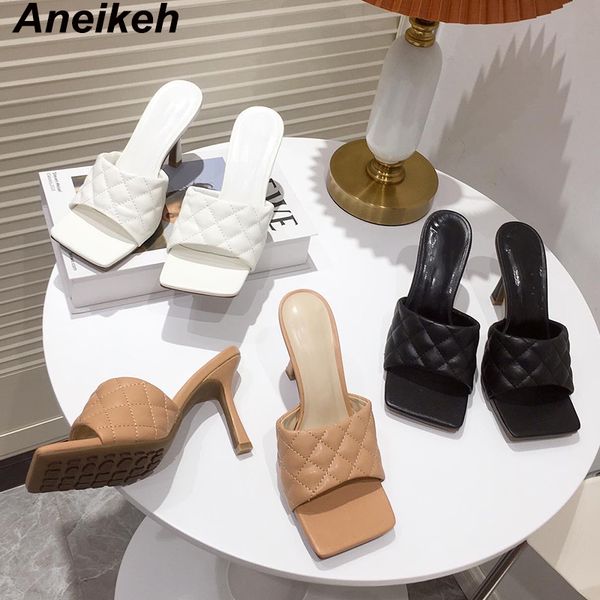 aneikeh new pu women quilted mule heels summer square head thin high fashion slip on ladies slides party shoes size 35-42 c0129, Black
aneikeh new pu women quilted mule heels summer square head thin high fashion slip on ladies slides party shoes size 35-42 c0129, Black