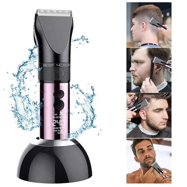 electric hair clipper men professional hair trimmer with led display 3 modes cutter dual charging method + charging base
electric hair clipper men professional hair trimmer with led display 3 modes cutter dual charging method + charging base