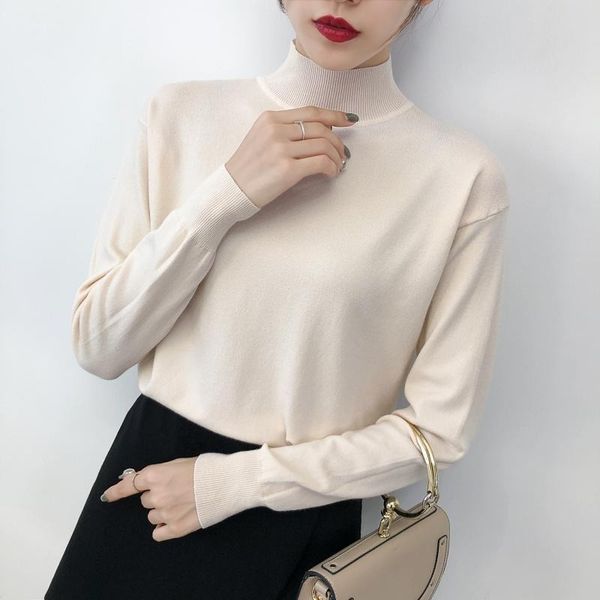 fashion women sweaters turtleneck solid slim elastic women female knitwear women sweaters, White
fashion women sweaters turtleneck solid slim elastic women female knitwear women sweaters, White