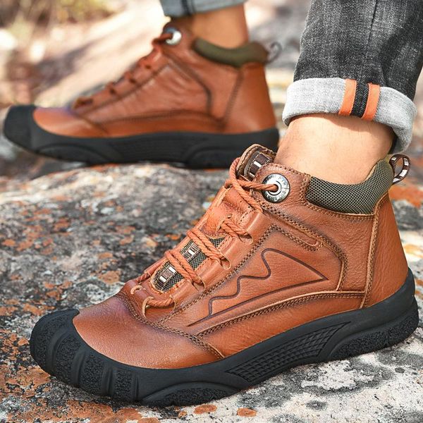 winter men's boots outdoor genuine leather warm leisure shoes british round toe short plush ankle boots fur snow men o4, Black
winter men's boots outdoor genuine leather warm leisure shoes british round toe short plush ankle boots fur snow men o4, Black