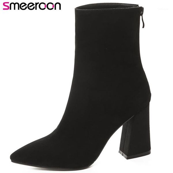 boots smeeroon fashion autumn kid suede leather slip on super high heels pointed toe women quality ankle1, Black
boots smeeroon fashion autumn kid suede leather slip on super high heels pointed toe women quality ankle1, Black