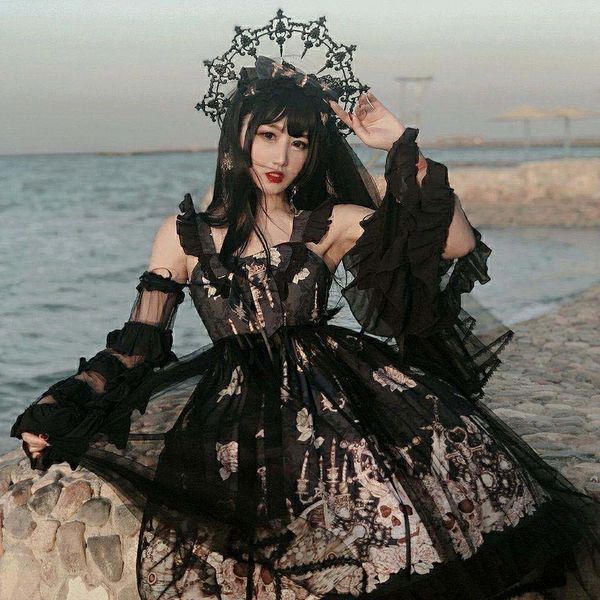 2021 new gothic women pattern print chiffon strap lolita dress anime role-playing fairy princess kawaii japanese costume 3mg8, Black;gray
2021 new gothic women pattern print chiffon strap lolita dress anime role-playing fairy princess kawaii japanese costume 3mg8, Black;gray