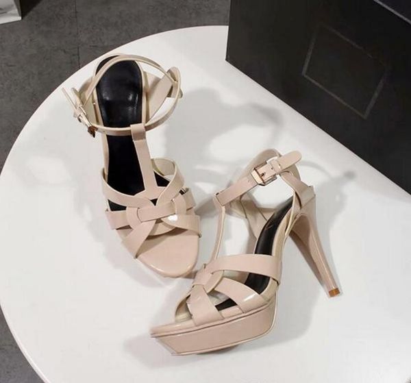 classic high heelstribute sandals patent/soft open toe leather platform sandals luxury designer woman shoes metal buckle for dress shoes, Black
classic high heelstribute sandals patent/soft open toe leather platform sandals luxury designer woman shoes metal buckle for dress shoes, Black