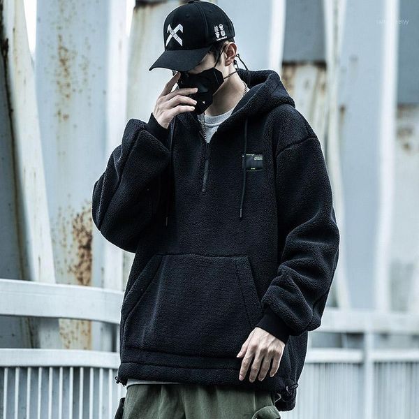 men's down & parkas men's clothes quilted jacket hooded coat loose hip-hop padded wool fleece harajuku warm thickening michalkova1, Black
men's down & parkas men's clothes quilted jacket hooded coat loose hip-hop padded wool fleece harajuku warm thickening michalkova1, Black