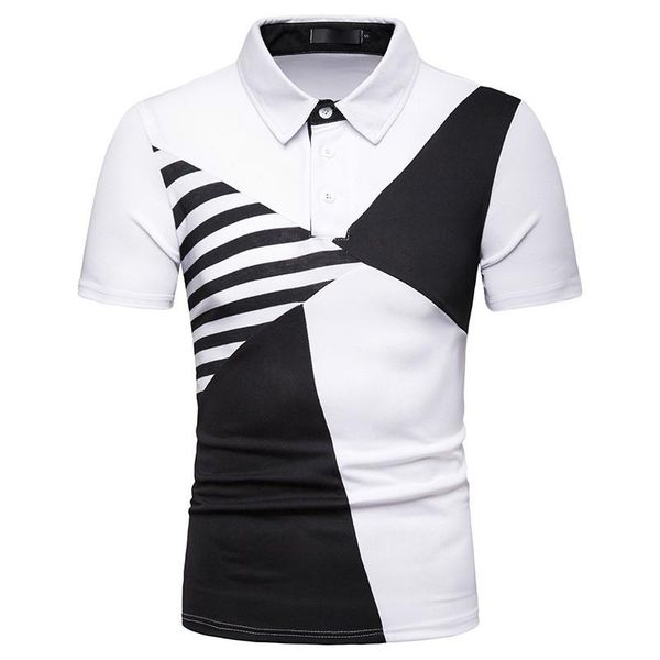 men's polos men summer shirt sports multi-color striped stitching large size clothing 201, White;black
men's polos men summer shirt sports multi-color striped stitching large size clothing 201, White;black