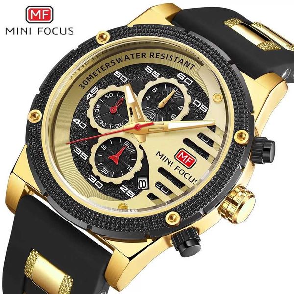 minifocus fashion men's quartz watch multi-function chronograph multi-needle watch 3bar waterproof shockproof silicone clock, Silver
minifocus fashion men's quartz watch multi-function chronograph multi-needle watch 3bar waterproof shockproof silicone clock, Silver