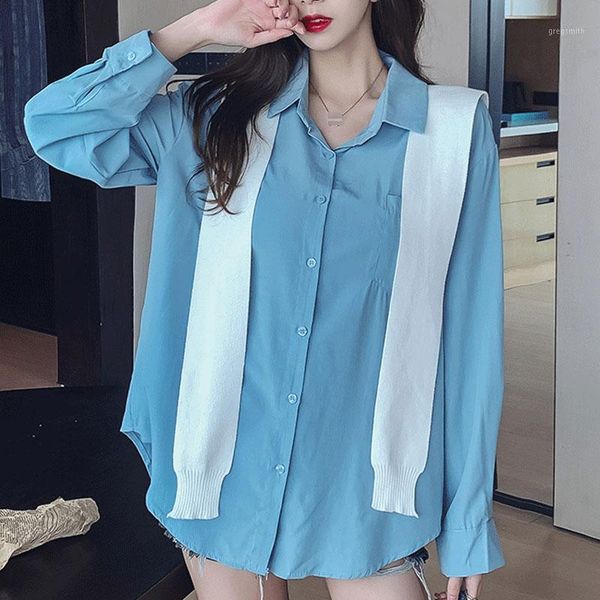 women and blouse autumn 2020 new all-match shawl lapel long-sleeved loose korean solid color slim sweater1, White
women and blouse autumn 2020 new all-match shawl lapel long-sleeved loose korean solid color slim sweater1, White