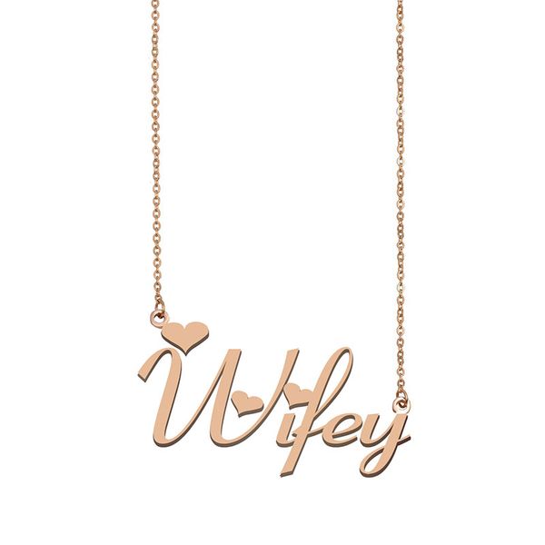 Wifey Name Necklace Custom Nameplate Pendant for Women Girls Birthday Gift Kids Best Friends Jewelry 18k Gold Plated Stainless Steel, Silver
Wifey Name Necklace Custom Nameplate Pendant for Women Girls Birthday Gift Kids Best Friends Jewelry 18k Gold Plated Stainless Steel, Silver