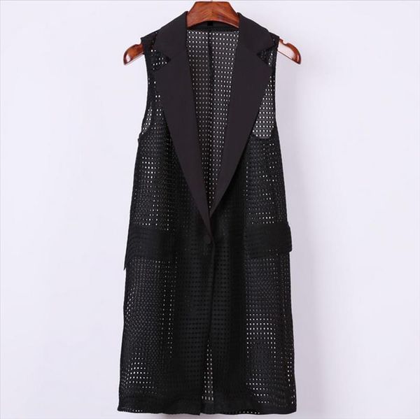 plus size 4xl women black long hollow vest coat europen style waistcoat sleeveless jacket large outwear vest roupa female, Black;white
plus size 4xl women black long hollow vest coat europen style waistcoat sleeveless jacket large outwear vest roupa female, Black;white