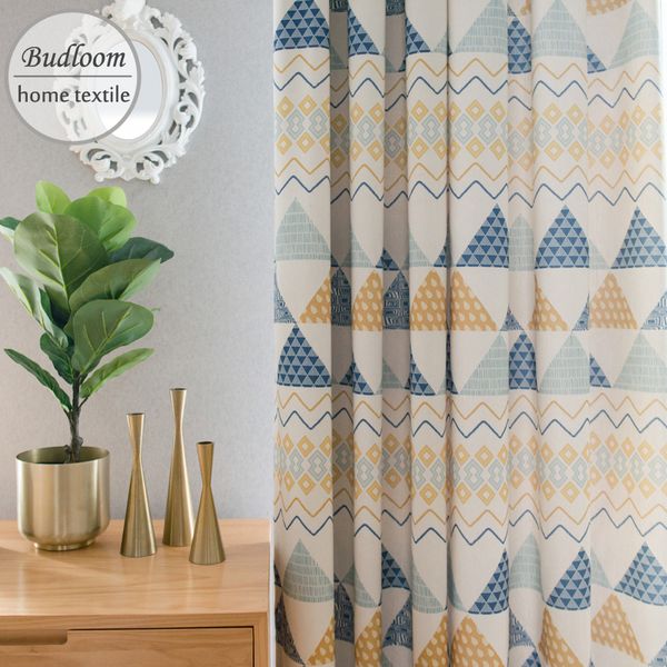 budloom north europe style geometric curtains for living room poly cotton printed curtain for bedroom yellow blue window drape
budloom north europe style geometric curtains for living room poly cotton printed curtain for bedroom yellow blue window drape