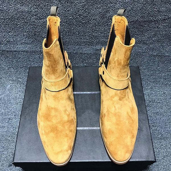 fashion khaki ring buckle patchwork male boots handmade quality suede round toe low heel boots1, Black
fashion khaki ring buckle patchwork male boots handmade quality suede round toe low heel boots1, Black