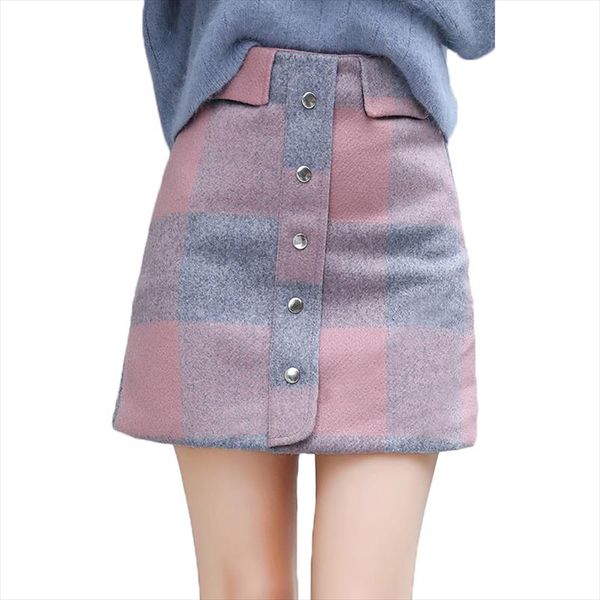 2019 new women plaid woolen skirt vintage high waist mini skirts ladies aline slim hip package short skirt korean faldas mujer, Black
2019 new women plaid woolen skirt vintage high waist mini skirts ladies aline slim hip package short skirt korean faldas mujer, Black