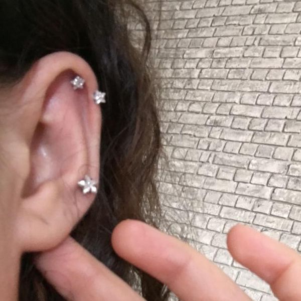 showlove-1pcs surgical steel zircon internally threaded star round zircon cartilage earring eyebrow ring piercing jewelry 16g q jllkzg, Silver
showlove-1pcs surgical steel zircon internally threaded star round zircon cartilage earring eyebrow ring piercing jewelry 16g q jllkzg, Silver