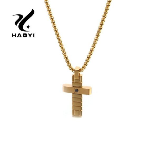 pendant necklaces haoyi stainless steet gold cross necklace for men punk jewelry male prayer, Silver
pendant necklaces haoyi stainless steet gold cross necklace for men punk jewelry male prayer, Silver
