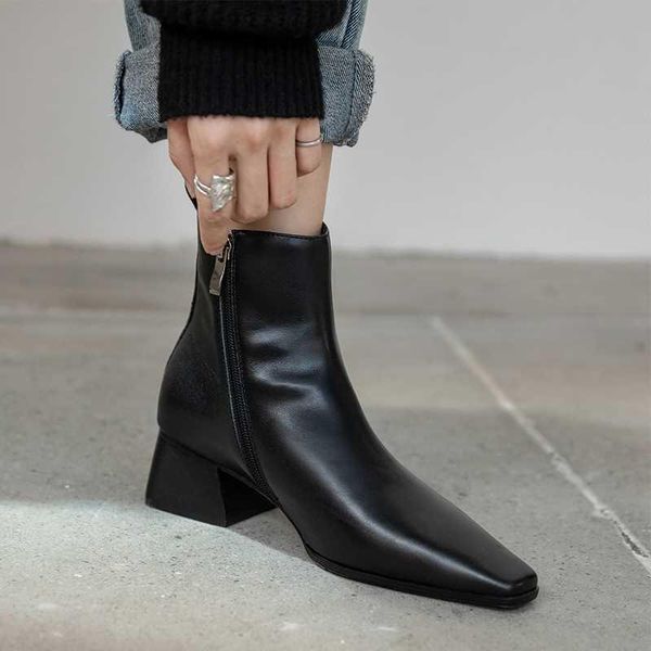 new winter ankle boots women's shoes genuine leather new winter concise keep warm office lady work ankle boots, Black
new winter ankle boots women's shoes genuine leather new winter concise keep warm office lady work ankle boots, Black