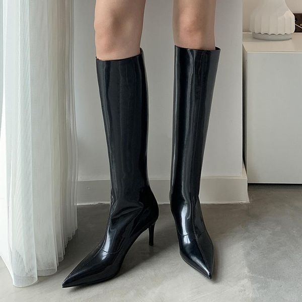 genuine leather thi high heels women kenn high boots fashion pointed toe women winter retro party shoes woman, Black
genuine leather thi high heels women kenn high boots fashion pointed toe women winter retro party shoes woman, Black