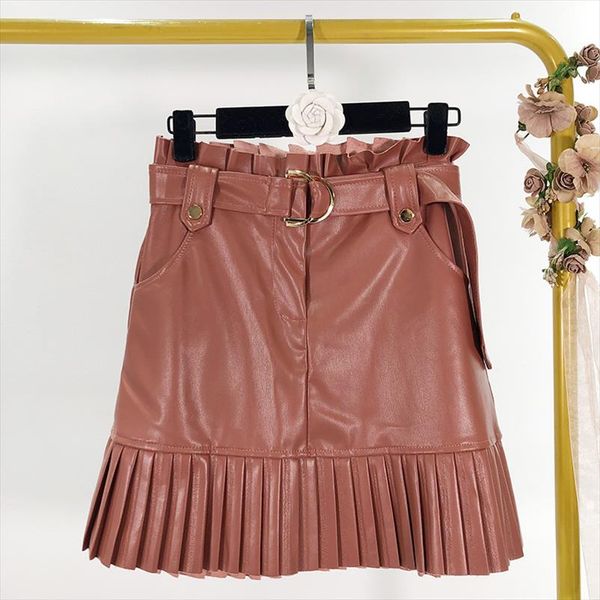 sash belt pu leather women skirt ruffled high waist female mini skirt a line party club wear ladies short, Black
sash belt pu leather women skirt ruffled high waist female mini skirt a line party club wear ladies short, Black