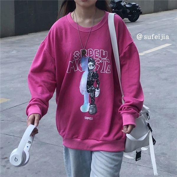 dlthm women's 2020 new for round loose korean cartoon printed long sleeve ins neck rose sweatersweater sweater red trendy women kjrhr, Black
dlthm women's 2020 new for round loose korean cartoon printed long sleeve ins neck rose sweatersweater sweater red trendy women kjrhr, Black