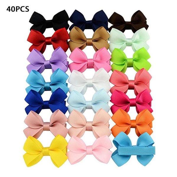 40 pcs/set grosgrain ribbon hair bows with clip for cute baby girls colorful hair clips hairpins barrettes kids accessories, Slivery;white
40 pcs/set grosgrain ribbon hair bows with clip for cute baby girls colorful hair clips hairpins barrettes kids accessories, Slivery;white