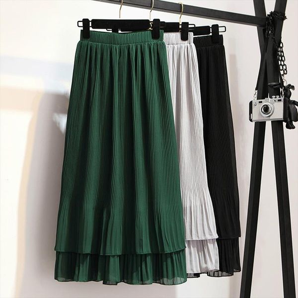 2020 new spring summer skirts women chiffon solid long skrits casual female elastic pleated high waist ruffles skirt, Black
2020 new spring summer skirts women chiffon solid long skrits casual female elastic pleated high waist ruffles skirt, Black