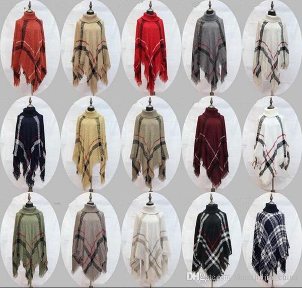 plaid poncho women tassel blouse knitted coat sweater vintage wraps knit scarves tartan winter cape grid shawl cardigan cloak 12pcs ooa2903, Blue;gray 
plaid poncho women tassel blouse knitted coat sweater vintage wraps knit scarves tartan winter cape grid shawl cardigan cloak 12pcs ooa2903, Blue;gray