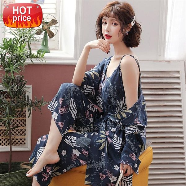 2020 news cotton satin long sleeve pajamas 3pcs pjs sets home clothes for women viscose sleepwear nightwear floral print #p12b, Black;white
2020 news cotton satin long sleeve pajamas 3pcs pjs sets home clothes for women viscose sleepwear nightwear floral print #p12b, Black;white