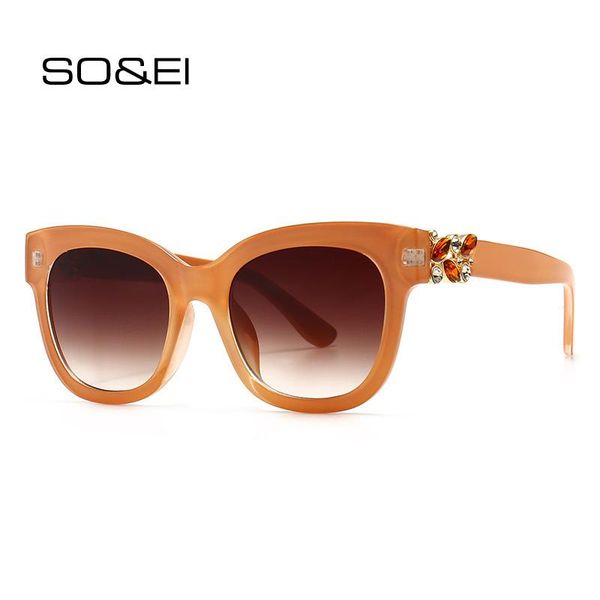 sunglasses so&ei vintage square women diamond decoration gradient eyewear fashion cat eye ladies sun glasses shades uv400, White;black
sunglasses so&ei vintage square women diamond decoration gradient eyewear fashion cat eye ladies sun glasses shades uv400, White;black