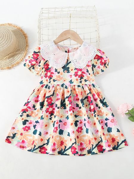 toddler girls floral print eyelet embroidery statement collar puff sleeve dress she, Red;yellow
toddler girls floral print eyelet embroidery statement collar puff sleeve dress she, Red;yellow