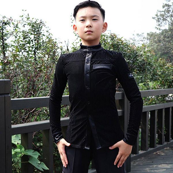 stage wear child latin dance winter velvet long sleeves competition shirts boys rumba cha tango salsa performance clothing dn4173, Black;red
stage wear child latin dance winter velvet long sleeves competition shirts boys rumba cha tango salsa performance clothing dn4173, Black;red