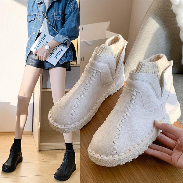 short boots women 2020 autumn new warm women's short boots british women's shoes soft-soled snow flat women, Black
short boots women 2020 autumn new warm women's short boots british women's shoes soft-soled snow flat women, Black