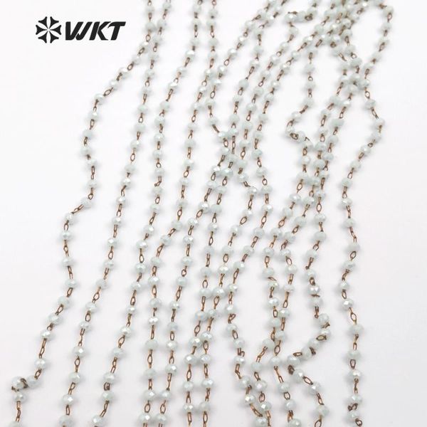 wt-rbc047 wkt pale grey color faceted beads rosary chain fashion jewelry with gold metal electroplated for necklace accessories, Silver 
wt-rbc047 wkt pale grey color faceted beads rosary chain fashion jewelry with gold metal electroplated for necklace accessories, Silver