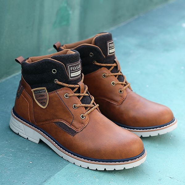 2022 new fashion men winter boots work boots men shoes wear-resisting non-slip brown leather casual men ankle boots, Red;white
2022 new fashion men winter boots work boots men shoes wear-resisting non-slip brown leather casual men ankle boots, Red;white