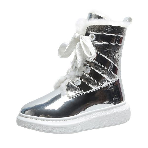 2021 the new fashion lace up women's patent-leather ankle thick teddy warm snow boots woman dwaterproof platform shoes water th2n, Black
2021 the new fashion lace up women's patent-leather ankle thick teddy warm snow boots woman dwaterproof platform shoes water th2n, Black